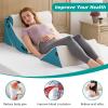 Longering Orthopedic Bed Wedge Pillow Set for Sleeping 4 PCS - Adjustable Triangle Pillow for Neck Leg Support with Washable Cover - 35D Foam Wedge Pillow Post Surgery for GERD & Snoring (White Blue) view 4