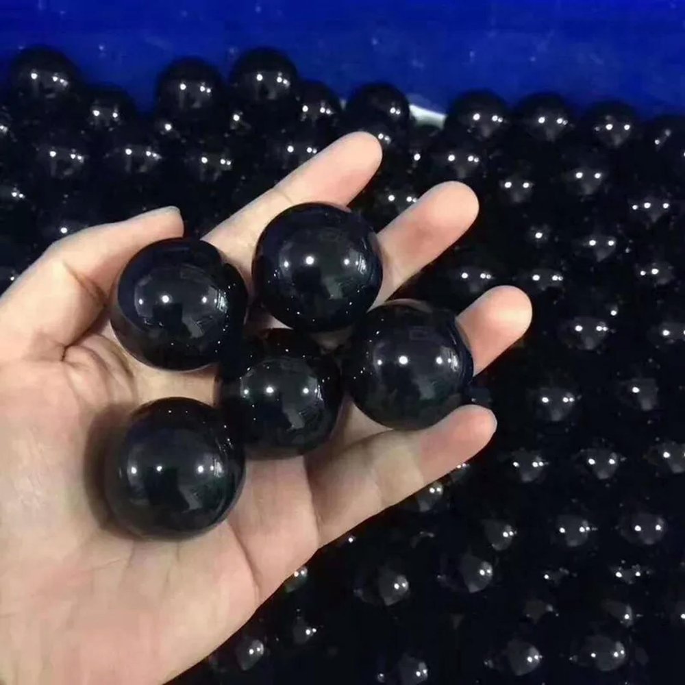 10Pcs 30mm Natural Black Obsidian Sphere Quartz Crystal Ball Rock