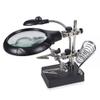 LED Light Magnifier & Desk Lamp 5X,8X10X Helping Hand Repair Clamp Alligator Auxiliary Clip Stand Desktop Magnifying Glasses Magnifying Glass view 1