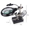 LED Light Magnifier & Desk Lamp 5X,8X10X Helping Hand Repair Clamp Alligator Auxiliary Clip Stand Desktop Magnifying Glasses Magnifying Glass view 2
