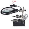 LED Light Magnifier & Desk Lamp 5X,8X10X Helping Hand Repair Clamp Alligator Auxiliary Clip Stand Desktop Magnifying Glasses Magnifying Glass view 3