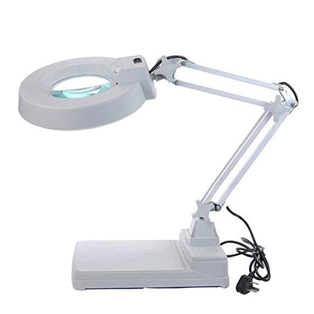 10X Magnifying Glass Lamp - Daylight Bright Lighted Lens - Magnifying Desk Lamp Rotate Magnifier Swing Arm Desktop Tabletop Lamp, for Table, Task, Craft