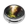 Morning Sunlight in Wilderness Pill Box Round Pill Case for Pocket Purse 3 Compartment Medicine Pill Organizer Cute Portable Travel Pillbox Vitamin Cod Liver Oil Storage Box Unique Gift Organizer view 2