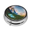 National Park Pill Box Round Pill Case for Pocket Purse 3 Compartment Medicine Pill Organizer Cute Portable Travel Pillbox Vitamin Cod Liver Oil Storage Box Unique Gift Organizer view 2