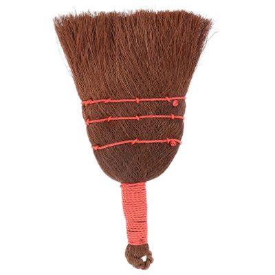HOUDERCO Palm Fiber Mini Desk Cleaning Broom Bamboo Handle Compact Household Dust Remover for Home Office and Car