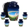 KARYLIZ Flower Urn for Ashes Adult Male - Cremation Keepsakes - Combo of 5, 10 Inch & 3 Inch Burial Urns for Adult Human Ashes Keepsake Funeral Holder view 1