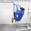 Patient Lift Toileting Hoist Sling, Mesh Universal Patient Full Body Lift Sling with Commode Opening Divided Leg Shower Sling Medical Transfer Belt for Elderly Disabled Bedridden Patients(Blue,Small) view 3