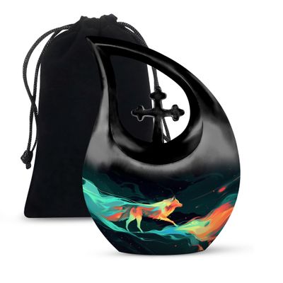 JAGLASH Wolf Large Burial Urn for Ashes Adult Male & Female - Decorative Funeral Urn for Ashes for Women - Unique Human Urns for Ash - Cremation Urns for Adult - 10 Inch