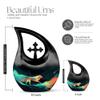 JAGLASH Wolf Large Burial Urn for Ashes Adult Male & Female - Decorative Funeral Urn for Ashes for Women - Unique Human Urns for Ash - Cremation Urns for Adult - 10 Inch view 2