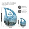 JAGLASH Mountains Ashes Urns Human Remains Adult Women & Men - Blue Memorial Funeral Urns for Adult Ashes Dad & Mom - 10 Inch Large Burial Human Urn view 2
