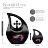 JAGLASH Motorcycle Memorial Urn for Ashes Adult Male & Female - Black Large Burial Vaults for Cremation Urns Male & Female - Decorative Urns for Ashes Human 10 Inch view 2