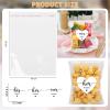 AIOMOB 100 Set Heart Shape His Her Our Favorite Stickers Candy Bags Wedding Favor Stickers 4x6 Inches Self Sealing Cellophane Bags for Wedding Favor Labels Guest Welcome Bag Stuffers Bulk view 2