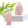 1.5inch Penguin Natural Healing Crystals Stone Carved Animal Figurine Reiki Gemstone Craft Quartz Home Decoration DIY Gifts,1pc-Pink view 1