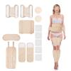 14 Pcs Reusable Organic Cotton Castor Oil Pack Wrap Kit, Adjustable Straps with 5 Belly Button Patch, Less-Mess Leak-Proof Design, Soft Cotton Flannel Compress view 1