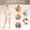 14 Pcs Reusable Organic Cotton Castor Oil Pack Wrap Kit, Adjustable Straps with 5 Belly Button Patch, Less-Mess Leak-Proof Design, Soft Cotton Flannel Compress view 4