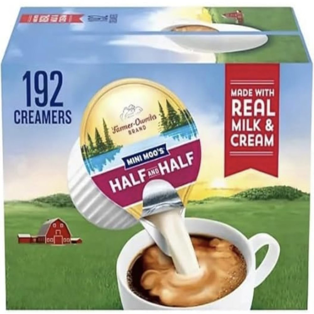 Coffee Creamer Singles Mini Moos Half & Half Creamer Singles, (192 Count)