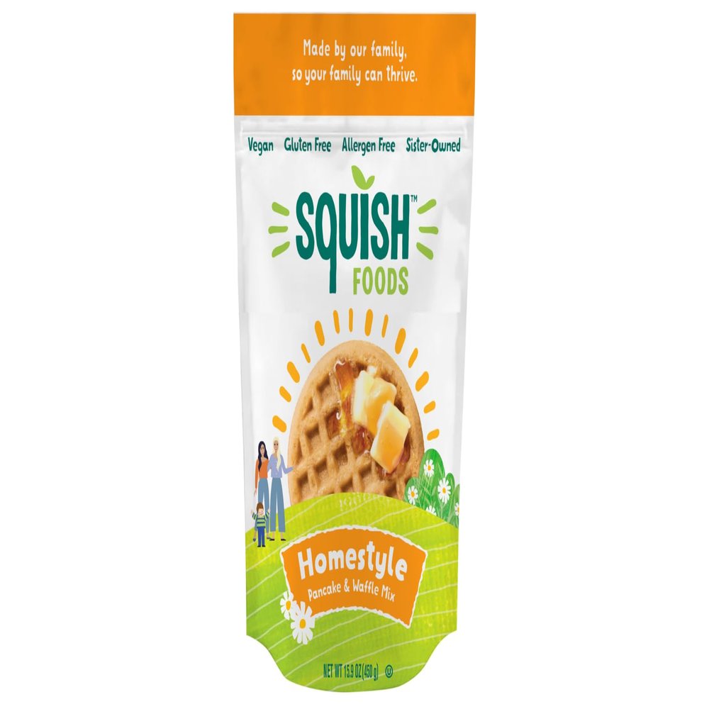 Squish Foods Homestyle Waffle & Pancake Mix - Gluten Free, Vegan, & Kosher - Just Add Oil & Water!