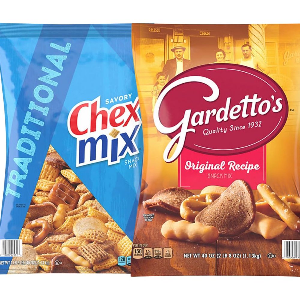 Gardetto's Original Recipe Snack Mix 40 OZ BIG Bag (2PACK) (80 OZ TOTAL), Crunchy Snack Mix, Perfect Party Snacks - Cholesterol Free and Trans-Fat Free (Gardetto's +ChexMix)