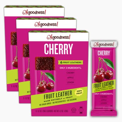 Oh Goodness! Fruit Leather Cherry 3 Pack= 18 Count. No Sugar Added
