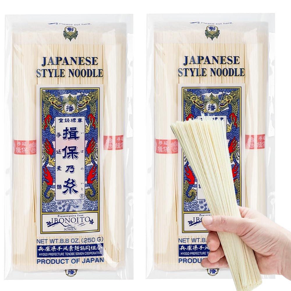 2 Packs IBONOITO Japanese Somen Noodles, 8.8-Ounce Ibonoito Somen Japanese Noodles