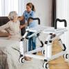 Automatic Toilet Chair Riser, Movable Electric Toilet Chair with Anti-slip Double Armrests and 360 Universal Wheels with Brakes, Ergonomic 29 Lifting Angle, Stop When Release Hand, for Elderly view 1