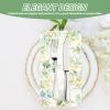 100Pcs Eucalyptus Leaf Paper Napkins Reusable Greenery Pattern Paper Towel Elegant Party Dinner Napkin for Kitchen Restaurant (Rectangular) view 4