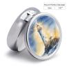 Lighthouse Fantasy Light Pill Box Case 3 Compartment Travel Medicine Pill Organizer 3x A Day Portable Vitamin Organizer with Mirror Small Pillbox for Purse & Pocket Cute Daily Medicine Container Metal view 2