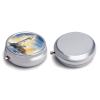 Lighthouse Fantasy Light Pill Box Case 3 Compartment Travel Medicine Pill Organizer 3x A Day Portable Vitamin Organizer with Mirror Small Pillbox for Purse & Pocket Cute Daily Medicine Container Metal view 3