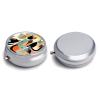 Modern Art Cat Pill Box Case 3 Compartment Travel Medicine Pill Organizer 3x A Day Portable Vitamin Organizer with Mirror Small Pillbox for Purse & Pocket Cute Daily Medicine Container Metal Vitamin C view 3