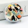 Modern Art Cat Pill Box Case 3 Compartment Travel Medicine Pill Organizer 3x A Day Portable Vitamin Organizer with Mirror Small Pillbox for Purse & Pocket Cute Daily Medicine Container Metal Vitamin C view 4