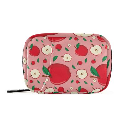 QwThum Cute Red Apples Cute Pill Organizer Weekly Travel Pill Box 7 Day Large Capacity Pill Dispenser with 8 Pill Container Daily Pill Box Organizer Vitamin Holder Pill Bottle Organizer Small
