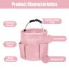 Yallmie 17L Cleaning Caddy with Handle, Foldable Cleaning Supply Caddy with 6 Pockets Cleaning Caddy Bag for Outdoor Camping Garden Harvest Basket Bathroom Storage (Pink) view 4