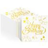100 PCS Happy Birthday Paper Napkins, 2 Ply Gold Foil Birthday Cocktail Napkins, 1313 Inch Birthday Countdown Dinner Hand Towels Decorative Napkin for Birthday Party Table Decorations Supplies view 1