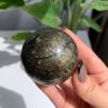 52mm 318g Natural Pyrite Sphere Ball Shimmering "Fool's Gold" Crystal for Wealth Energy, Confidence & Luxury Decor view 2