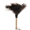 (1Pack) Black Soft Fluffy Ostrich Feather Duster Brush with Wooden Handle for Multi-Surface Gentle Dusting Cleaning Tool. view 1