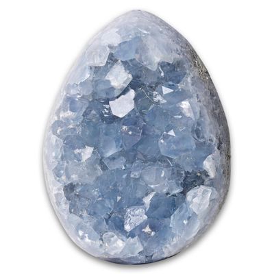 CrystalHola 400-600g Natural Celestine Cluster, Blue Crystal Geode Cave,Geode Decor,Home Office Decoration, Crystal Healing, Feng Shui Decoration, Spiritual Balance,1Pc