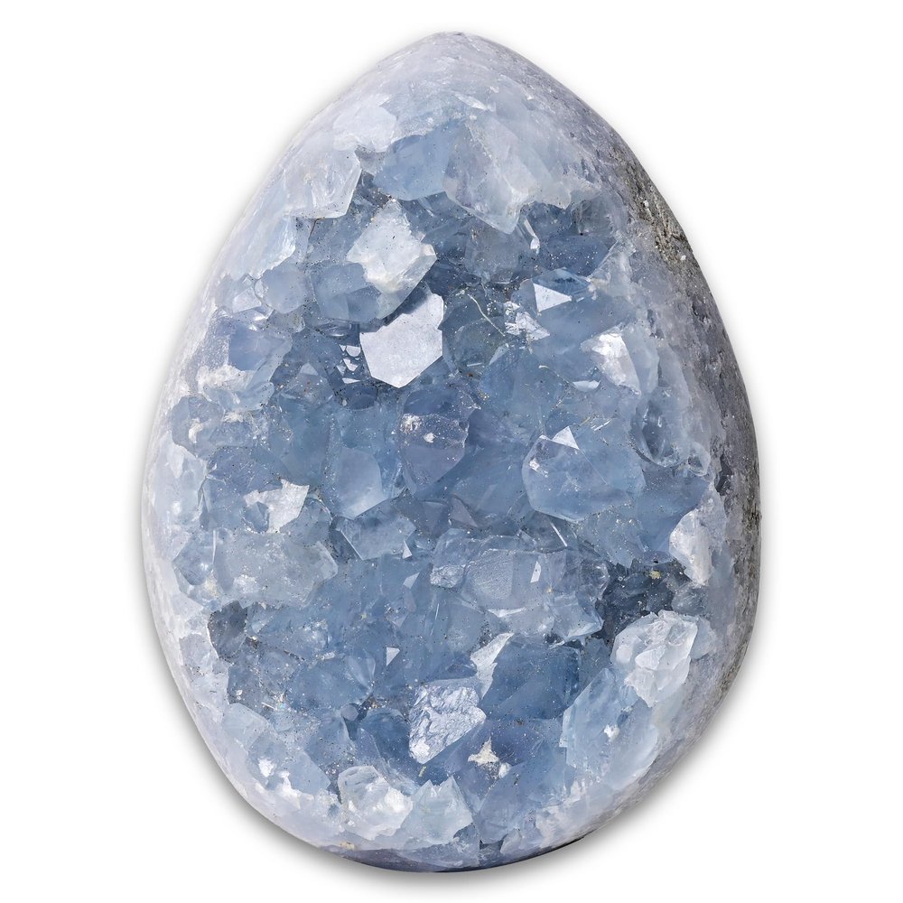 CrystalHola 400-600g Natural Celestine Cluster, Blue Crystal Geode Cave,Geode Decor,Home Office Decoration, Crystal Healing, Feng Shui Decoration, Spiritual Balance,1Pc
