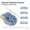 CrystalHola 400-600g Natural Celestine Cluster, Blue Crystal Geode Cave,Geode Decor,Home Office Decoration, Crystal Healing, Feng Shui Decoration, Spiritual Balance,1Pc view 2