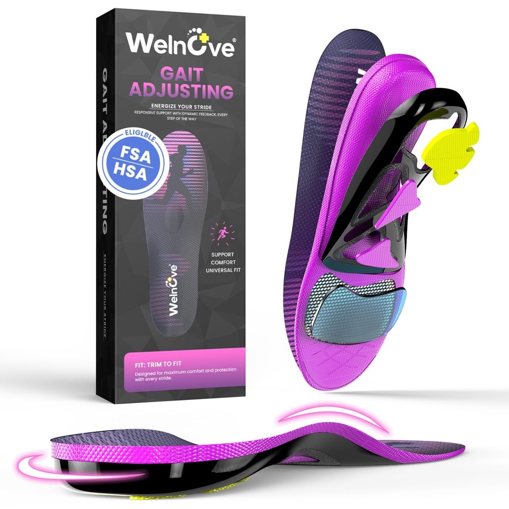Welnove Running Insoles for Men & Women with Metatarsal Pad for Metatarsalgia,Orthotic Arch Support Insoles for Plantar Fasciitis, Morton's Neuroma, Ball of Foot Pain Relief-XL