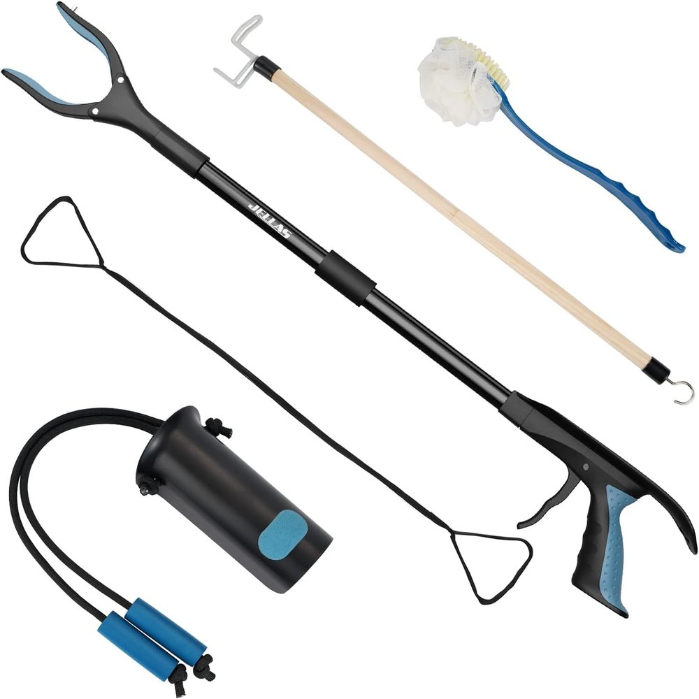 5Pcs Hip Kit for Seniors, Hip Replacement Kit After Surgery, Hip Replacement Recovery Kit with Grabber, Sock Aid, Leg Lifter