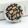 Sushi Food Pattern Pill Organizer 3 Compartment Travel Pillbox with Mirror Daily Medicine Pill Case Metal Pill Box for Purse & Pocket Portable Small Medicine Box Round Vitamin Case Container view 4