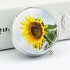 Bloom Sunflower Pill Organizer 3 Compartment Travel Pillbox with Mirror Daily Medicine Pill Case Metal Pill Box for Purse & Pocket Portable Small Medicine Box Round Vitamin Case Container view 4