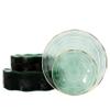 100PCS Green Plastic Plates-Crystal Design Green Wave Disposable Plates with Gold Rim, Fancy Disposable Plates Include 50 Dinner Plates, 50 Dessert/Salad Plates for Party & Christmas view 1