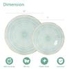 100PCS Green Plastic Plates-Crystal Design Green Wave Disposable Plates with Gold Rim, Fancy Disposable Plates Include 50 Dinner Plates, 50 Dessert/Salad Plates for Party & Christmas view 3