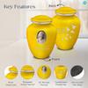 Geturns Embrace Adult Personalized Doves Cremation Urns for Human Ashes I Large Picture Yellow Funeral Urn for Adult Men and Women with Double Side Engraving I 200 lbs view 2