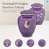 Geturns Embrace Adult Personalized Doves Cremation Urns for Human Ashes I Large Picture Purple Funeral Urn for Adult Men and Women with Double Side Engraving I 200 lbs view 3