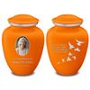 Geturns Embrace Adult Personalized Doves Cremation Urns for Human Ashes I Large Picture Burnt Orange Funeral Urn for Adult Men and Women with Double Side Engraving I 200 lbs view 1