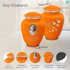 Geturns Embrace Adult Personalized Doves Cremation Urns for Human Ashes I Large Picture Burnt Orange Funeral Urn for Adult Men and Women with Double Side Engraving I 200 lbs view 2