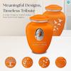 Geturns Embrace Adult Personalized Doves Cremation Urns for Human Ashes I Large Picture Burnt Orange Funeral Urn for Adult Men and Women with Double Side Engraving I 200 lbs view 3
