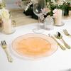 100PCS Plastic Plates-Crystal Design Orange Wave Disposable Plates with Gold Rim, Fancy Disposable Plates Include 50 Dinner Plates, 50 Dessert/Salad Plates for Party & Thanksgiving view 2